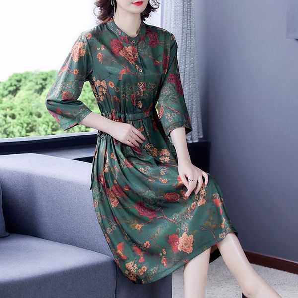 spring casual vintage mulberry silk satin dresses summer floral 4xl plus size midi sundress elegant women bodycon vestidos, Black;gray
spring casual vintage mulberry silk satin dresses summer floral 4xl plus size midi sundress elegant women bodycon vestidos, Black;gray