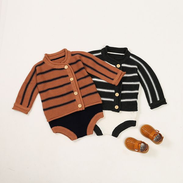 children's suit baby boy girls knitted rompers newborn stripes long sleeve jumpsuit autumn toddler kniting romper infant neutral clothe, White
children's suit baby boy girls knitted rompers newborn stripes long sleeve jumpsuit autumn toddler kniting romper infant neutral clothe, White