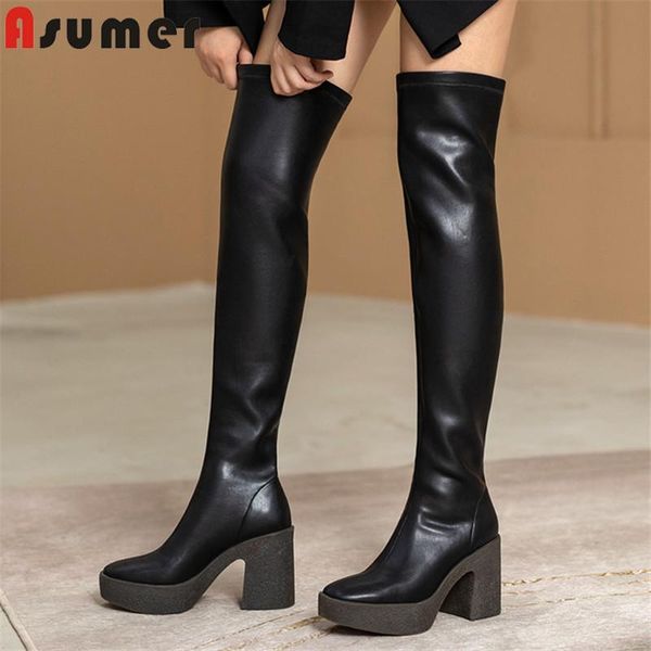 boots asumer 2022 slim stretch women high heels platform shoes round toe autumn fashion party over the knee, Black
boots asumer 2022 slim stretch women high heels platform shoes round toe autumn fashion party over the knee, Black