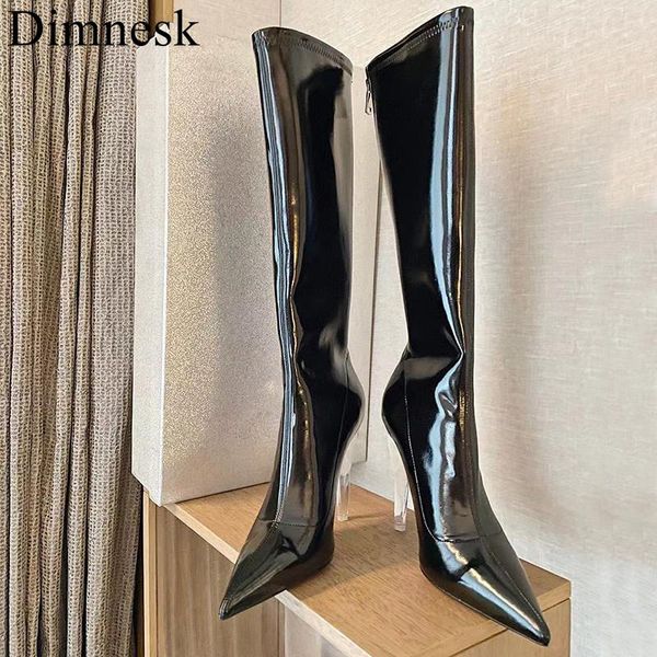 boots 11.5cm transparent high heel knee women shiny leather pointed toe runway autumn shoes ladies knight long, Black
boots 11.5cm transparent high heel knee women shiny leather pointed toe runway autumn shoes ladies knight long, Black