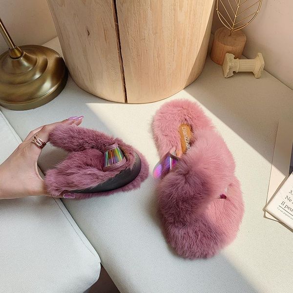 slippers fluffy real fur slides indoor flip flops metal decoration casual shoes woman raccoon sandals vogue plush, Black
slippers fluffy real fur slides indoor flip flops metal decoration casual shoes woman raccoon sandals vogue plush, Black