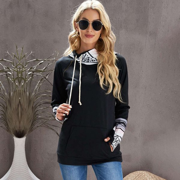 shiying women's autumn and winter zipper half open neck stitched long sleeve pocket hoodie, Black
shiying women's autumn and winter zipper half open neck stitched long sleeve pocket hoodie, Black