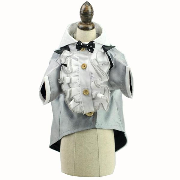 gray dogs costume tuxedo wedding bowtie dog jacket tux party pet cat suit clothes for small apparel
gray dogs costume tuxedo wedding bowtie dog jacket tux party pet cat suit clothes for small apparel