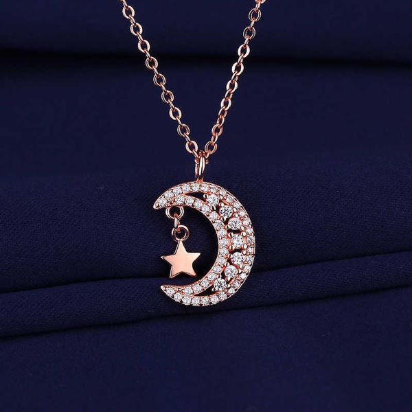 chomel korean star moon necklace women's fashion simple diamond inlaid clavicle chain fairy jewelry, Silver
chomel korean star moon necklace women's fashion simple diamond inlaid clavicle chain fairy jewelry, Silver
