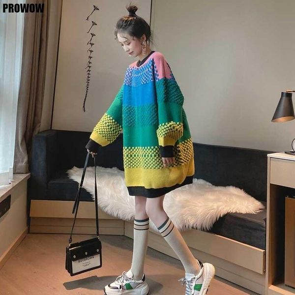 women's sweaters 2021 female warm rainbow sweater and pullovers one-piece autumn winter women knitwear korean woman oversized pull, White;black
women's sweaters 2021 female warm rainbow sweater and pullovers one-piece autumn winter women knitwear korean woman oversized pull, White;black
