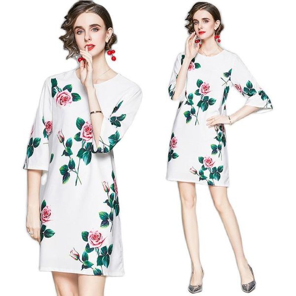 casual dresses autumn dress women o-neck three quarters sleeve elegant fashion rose floral printed white mini a-line robe femme vestido, Black;gray
casual dresses autumn dress women o-neck three quarters sleeve elegant fashion rose floral printed white mini a-line robe femme vestido, Black;gray