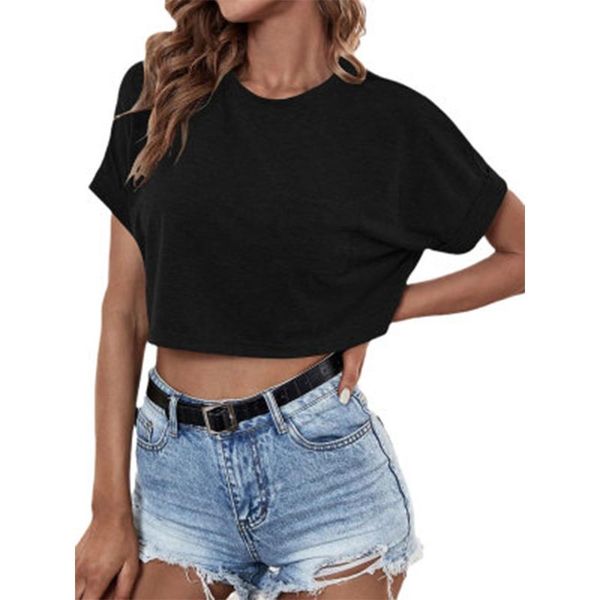 women's t-shirt 2021 summer women t-shirts solid color round neck y2k crop aesthetic harajuku ropa mujer camisetas tshirts, White
women's t-shirt 2021 summer women t-shirts solid color round neck y2k crop aesthetic harajuku ropa mujer camisetas tshirts, White