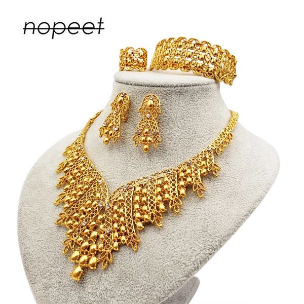 jewelry set dubai 24k gold jewelry india nigeria bride wedding necklace bracelet earring ring four piece, Slivery;golden
jewelry set dubai 24k gold jewelry india nigeria bride wedding necklace bracelet earring ring four piece, Slivery;golden