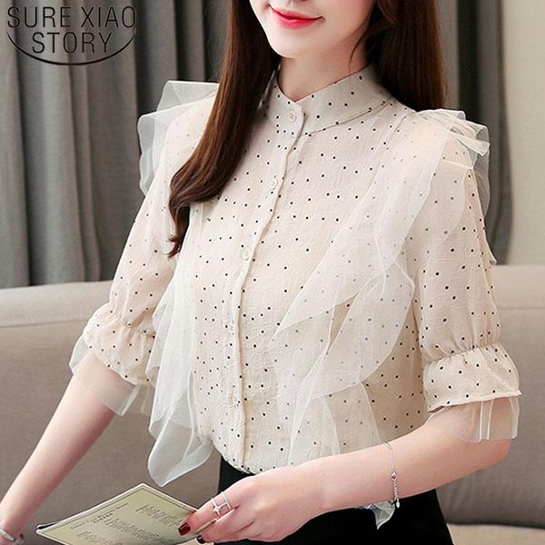 summer fashion women chiffon blouses short sleeve stand collar clothing casual dot solid elegant 5467 50 women's & shirts, White
summer fashion women chiffon blouses short sleeve stand collar clothing casual dot solid elegant 5467 50 women's & shirts, White