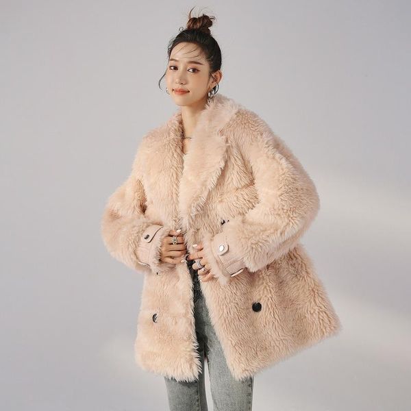 women's fur & faux 100% wool real coat korean style female jacket autumn winter clothes women 2021 mulheres casacos pph2775, Black
women's fur & faux 100% wool real coat korean style female jacket autumn winter clothes women 2021 mulheres casacos pph2775, Black