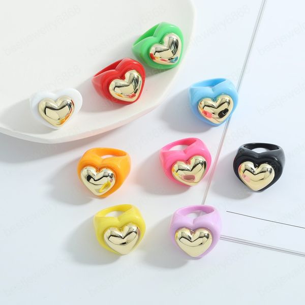 trendy summer resin ring colorful geometric gold beads heart rings for women girls party jewelry gifts accessories, Silver
trendy summer resin ring colorful geometric gold beads heart rings for women girls party jewelry gifts accessories, Silver