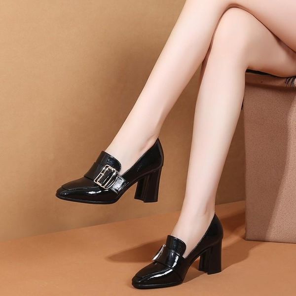 dress shoes cow leather pumps women square toe footwear thick high heels office female fashion buckle party woman spring 2021, Black
dress shoes cow leather pumps women square toe footwear thick high heels office female fashion buckle party woman spring 2021, Black