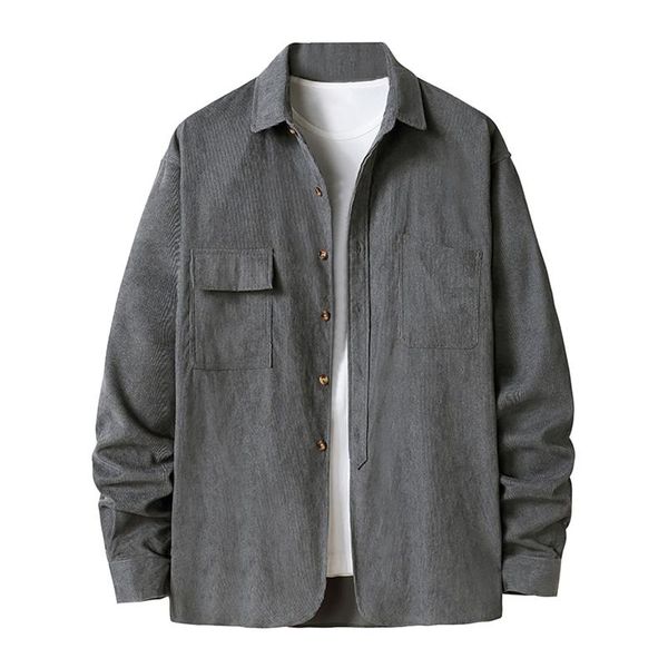men's casual shirts vintage corduroy men autumn and winter long-sleeved solid color comfortable thick shirt with pockets, White;black
men's casual shirts vintage corduroy men autumn and winter long-sleeved solid color comfortable thick shirt with pockets, White;black