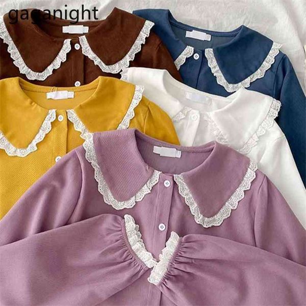 solid peter pan collar single breasted women shirts korean fashion loose ladies blouses elegant long sleeve 210601, White
solid peter pan collar single breasted women shirts korean fashion loose ladies blouses elegant long sleeve 210601, White