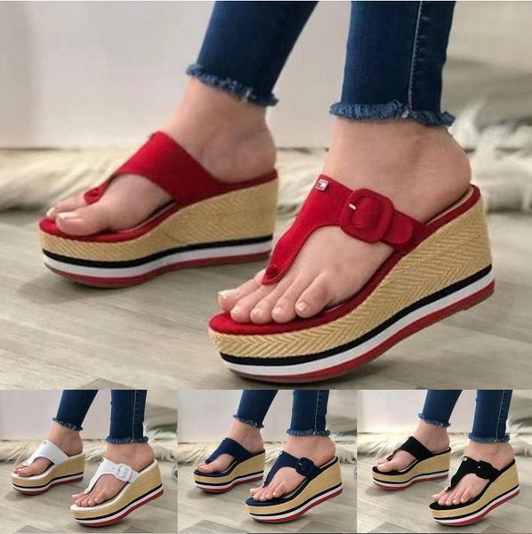 slippers summer women's wedges sandals beach casual female platform peep toe shoes slingback lady solid color buckle flip flops, Black
slippers summer women's wedges sandals beach casual female platform peep toe shoes slingback lady solid color buckle flip flops, Black