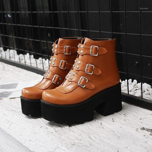 boots us4-12 womens round toe rivet studs platform chunky high heel ankle belt buckle cosaplay shoes plus size black brown c3591
boots us4-12 womens round toe rivet studs platform chunky high heel ankle belt buckle cosaplay shoes plus size black brown c3591