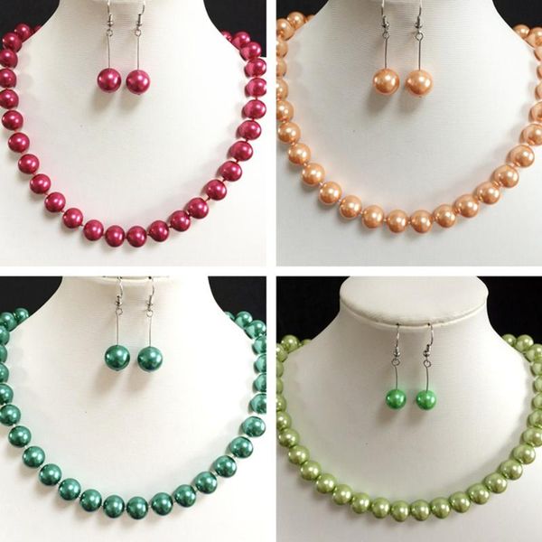 earrings & necklace fashion shell 8-14mm multicolor round simulated-pearl beads diy charming clasp jewelry making 18 inch b1012, Silver
earrings & necklace fashion shell 8-14mm multicolor round simulated-pearl beads diy charming clasp jewelry making 18 inch b1012, Silver