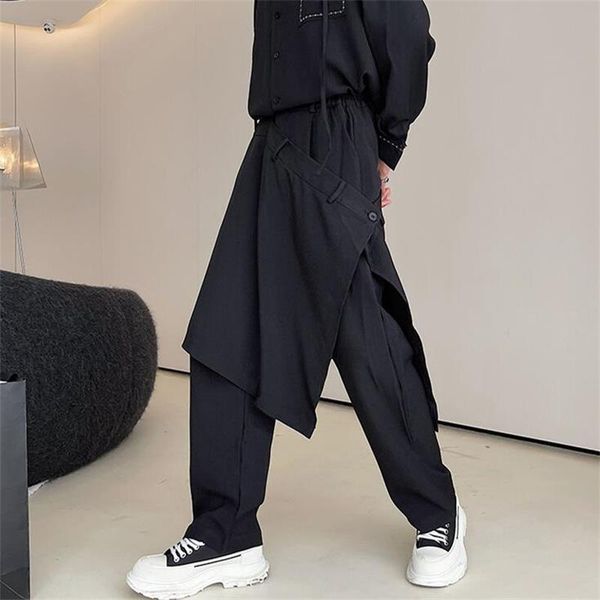 men's pants suit trousers spring and autumn dark department personality splicing hip hop fashion fan leisure large, Black
men's pants suit trousers spring and autumn dark department personality splicing hip hop fashion fan leisure large, Black