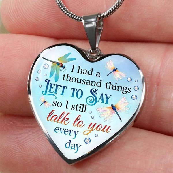 pendant necklaces dragonfly i had a thousand things left to say remembrance necklace heart neckchain memorial jewelry gift, Silver
pendant necklaces dragonfly i had a thousand things left to say remembrance necklace heart neckchain memorial jewelry gift, Silver