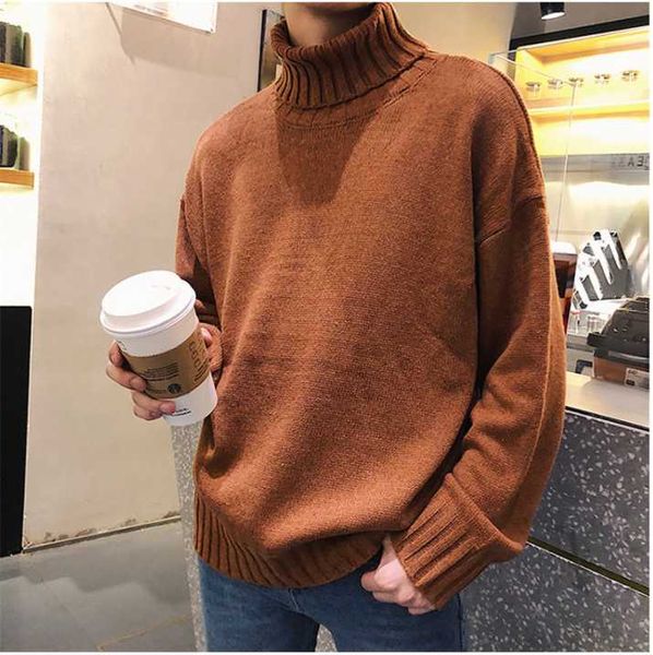 men's sweaters winter warm turtleneck solid color korean man casual knitter pullovers 2021 harajuku male, White;black
men's sweaters winter warm turtleneck solid color korean man casual knitter pullovers 2021 harajuku male, White;black