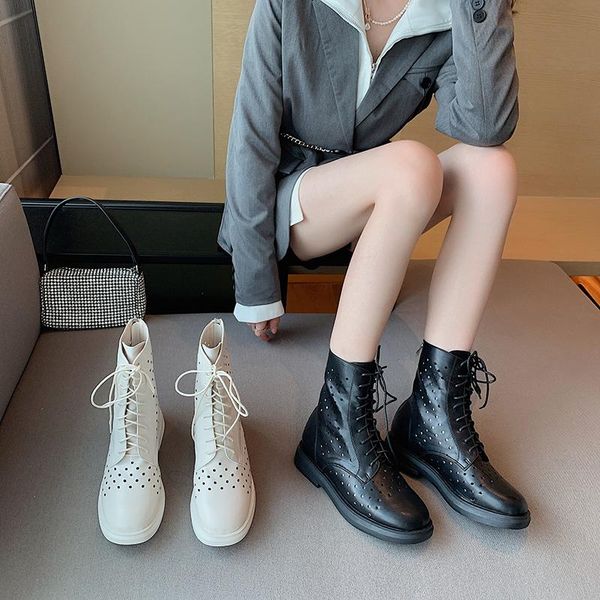 boots fashion women round toe hollow thick flats heeled cross tied lace up summer short ankle booties white/black
boots fashion women round toe hollow thick flats heeled cross tied lace up summer short ankle booties white/black