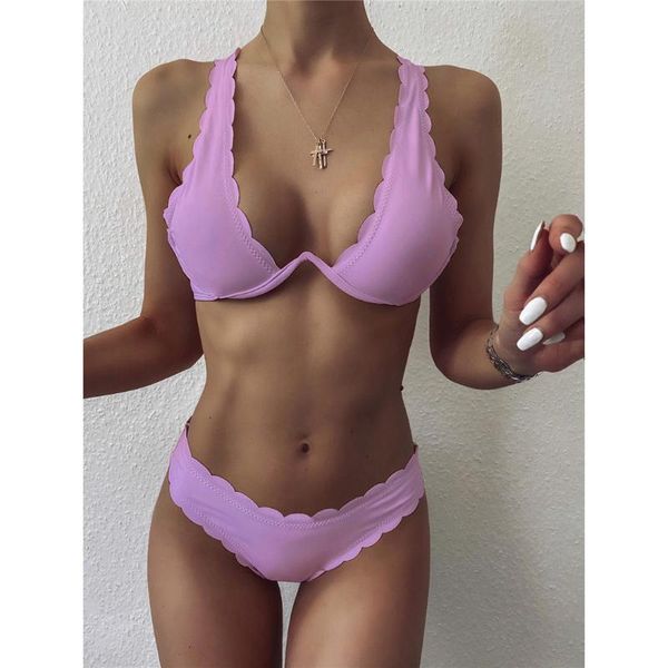 women's swimwear v-bar underwired bikini female swimsuit women two-pieces v shaped wire set scalloped bathing suit, White;black
women's swimwear v-bar underwired bikini female swimsuit women two-pieces v shaped wire set scalloped bathing suit, White;black