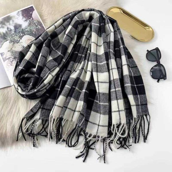 plaid woven imitation cashmere shawl british college warm vacation long autumn winter scarf, Blue;gray
plaid woven imitation cashmere shawl british college warm vacation long autumn winter scarf, Blue;gray