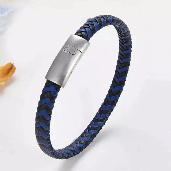 tennis 2021 classic style men leather bracelet simple black stainless steel button neutral accessories hand-woven jewelry gifts, Golden;silver
tennis 2021 classic style men leather bracelet simple black stainless steel button neutral accessories hand-woven jewelry gifts, Golden;silver