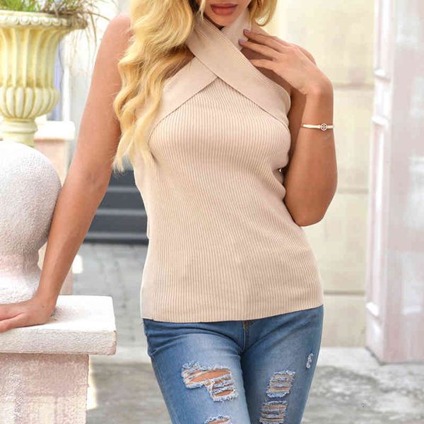 tees cross knitted for women halter collar sleeveless backless slim sweater female fashion spring clothes, White
tees cross knitted for women halter collar sleeveless backless slim sweater female fashion spring clothes, White