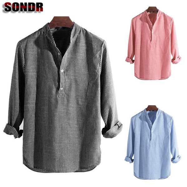 fashion personality men's cotton striped slim shirt sondr casual long sleeve stand collar s-5xl shirts, White;black
fashion personality men's cotton striped slim shirt sondr casual long sleeve stand collar s-5xl shirts, White;black