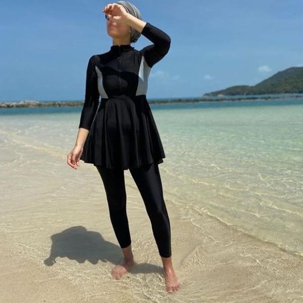 

swim wear black swimming suit for burkini muslim fashion swimwear women swimsuit long sleeve arabic turkey pakistani islamic