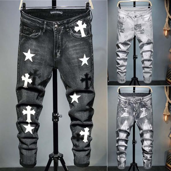 fashion men skinny jeans stretch pant slim fit floral black grey denim men's, Blue
fashion men skinny jeans stretch pant slim fit floral black grey denim men's, Blue