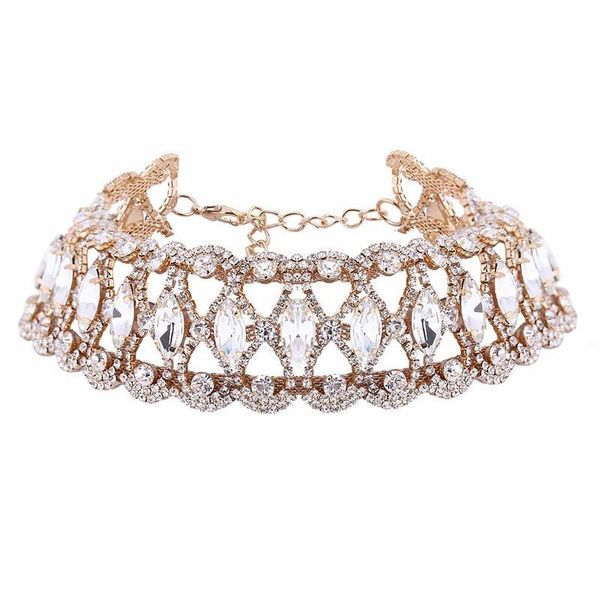 chokers luxury elegant women full big rhinestone choker necklace for wedding party decoration, Golden;silver
chokers luxury elegant women full big rhinestone choker necklace for wedding party decoration, Golden;silver