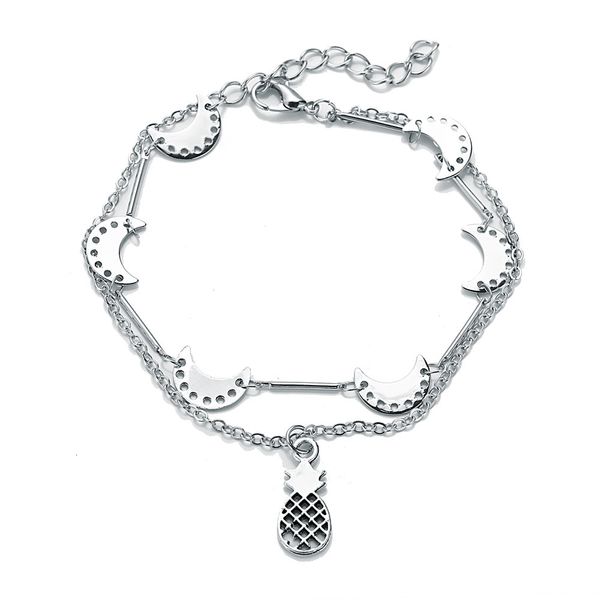 f1988 alloy metal anklet creative pineapple moon pendant anklet set 2 pieces, Red;blue
f1988 alloy metal anklet creative pineapple moon pendant anklet set 2 pieces, Red;blue