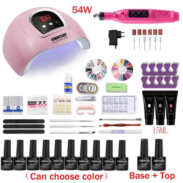 nail art kits 15ml gel acrylic poly extension set with drill machine lamp 20/10 polish kit manicure tools
nail art kits 15ml gel acrylic poly extension set with drill machine lamp 20/10 polish kit manicure tools