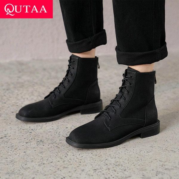 boots qutaa 2022 women ankle black lace up shoes platform leather square med heel winter big size 34-40
boots qutaa 2022 women ankle black lace up shoes platform leather square med heel winter big size 34-40