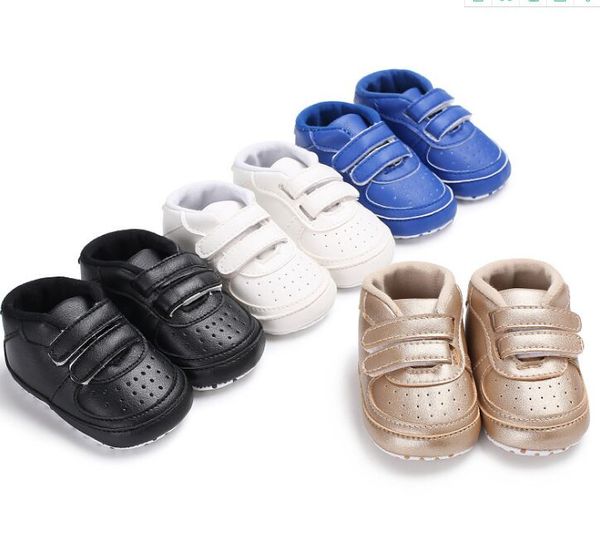 

PU Leather Baby Girls Kids First Walkers Infant Toddler 4 Colour!classic Sports Anti-slip Soft Sole Shoes Sneakers Prewalker Spring Autum, White