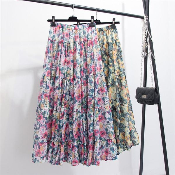 summer sweet bright floral printed boho maxi long chiffon skirts patchwork flared a-line casual beach ankle, Black
summer sweet bright floral printed boho maxi long chiffon skirts patchwork flared a-line casual beach ankle, Black