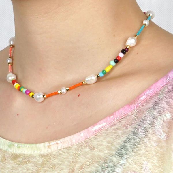 chains fashion design rainbow necklace natural freshwater pearls colored beads mix and match jewelry trendy wild for women charm, Silver
chains fashion design rainbow necklace natural freshwater pearls colored beads mix and match jewelry trendy wild for women charm, Silver