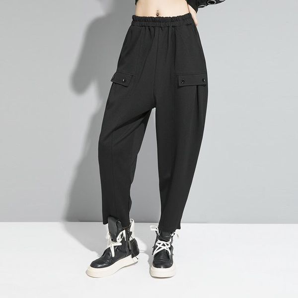 women's pants & capris 2021 fashion spring autumn women harem elastic waist female black loose pant casual trousers streetwear wp155, Black;white
women's pants & capris 2021 fashion spring autumn women harem elastic waist female black loose pant casual trousers streetwear wp155, Black;white