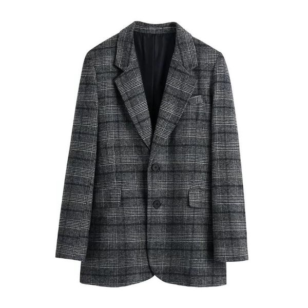 women's suits & blazers elegant plaid women blazer single breasted office lady vintage pockets casual chic outerwear, White;black
women's suits & blazers elegant plaid women blazer single breasted office lady vintage pockets casual chic outerwear, White;black