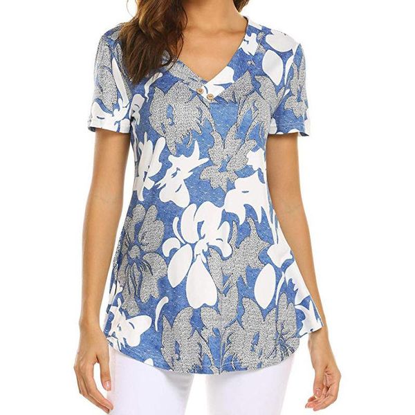 women's blouses & shirts lady euroamerican spring summer women flower printing v-neck button large corset waist blouse short-sleeved fe, White
women's blouses & shirts lady euroamerican spring summer women flower printing v-neck button large corset waist blouse short-sleeved fe, White
