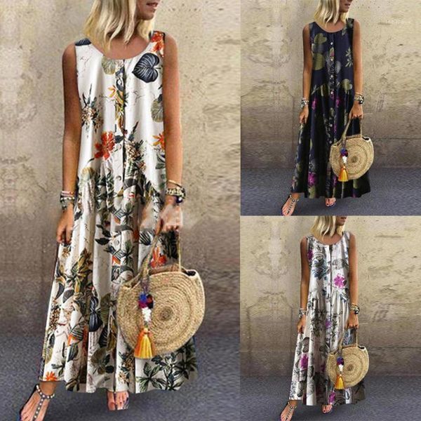 vintage floral printing women dress fashion casual sleeveless o-neck boho beach long maxi vestidos plus size dresses, Black;gray
vintage floral printing women dress fashion casual sleeveless o-neck boho beach long maxi vestidos plus size dresses, Black;gray
