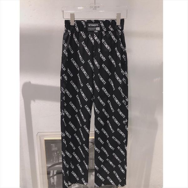 vetements full logo women casual pant straight fabric vtm trousers letters print, Black
vetements full logo women casual pant straight fabric vtm trousers letters print, Black