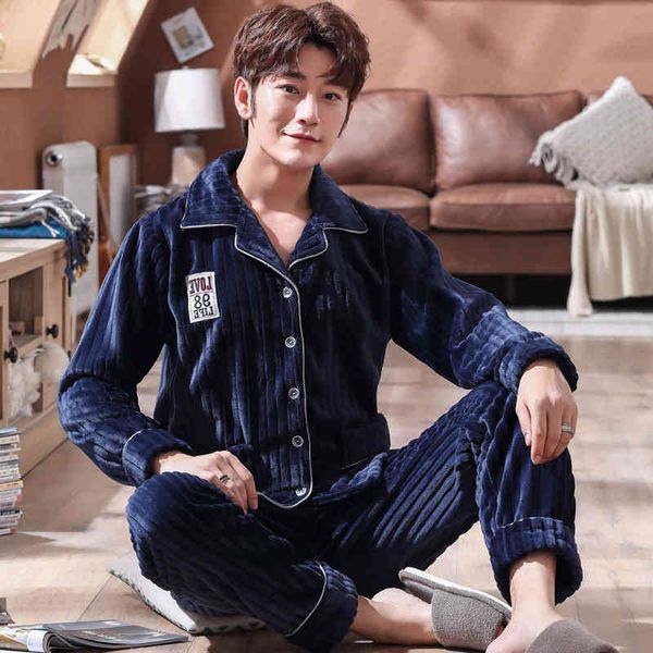 coral pajamas men's autumn winter long-sleeved plus fleece warm flannel home service two-piece nightwear cardigan pyjamas, Black;brown
coral pajamas men's autumn winter long-sleeved plus fleece warm flannel home service two-piece nightwear cardigan pyjamas, Black;brown