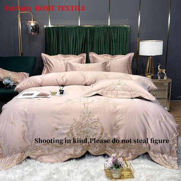 bedding sets champagne luxury european royal gold embroidery 60s satin silk cotton set duvet cover flat/fitted sheet pillowcases 4pcs
bedding sets champagne luxury european royal gold embroidery 60s satin silk cotton set duvet cover flat/fitted sheet pillowcases 4pcs