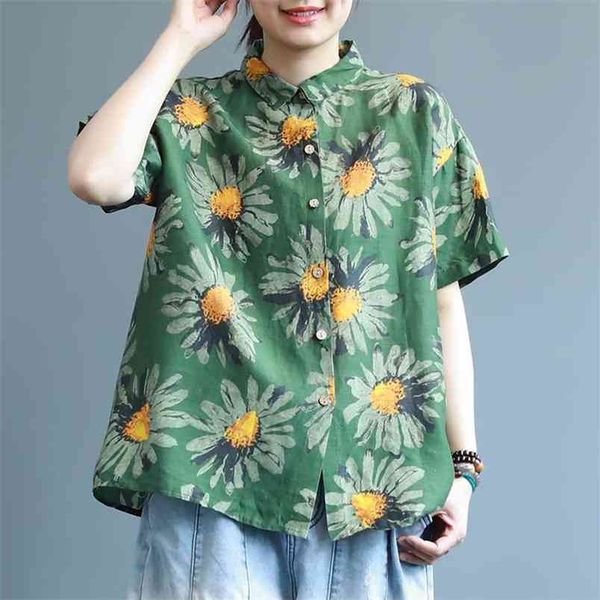 summer style women shirt plus size short sleeve loose casual vintage blouse flower print cotton linen shirts female blusas d120 210512, White
summer style women shirt plus size short sleeve loose casual vintage blouse flower print cotton linen shirts female blusas d120 210512, White