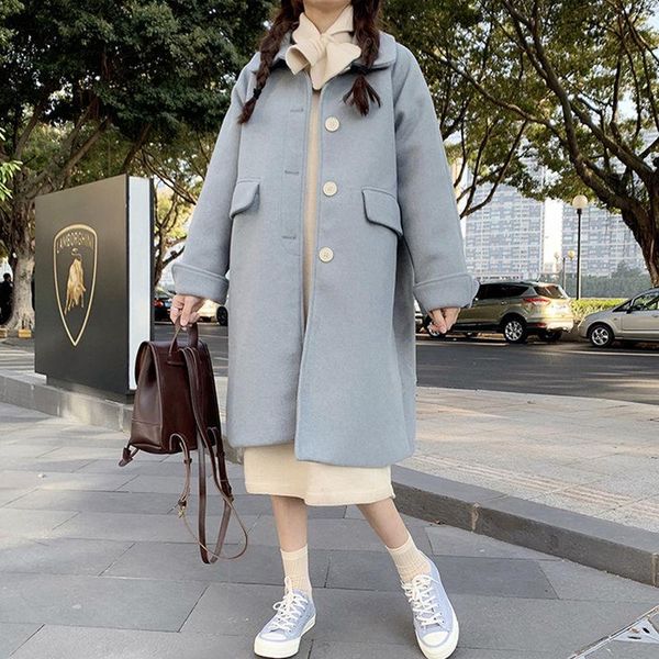 women's wool & blends sweet coat women winter warm trench long female casual high street kawaii japanese style korean outwear 2021, Black
women's wool & blends sweet coat women winter warm trench long female casual high street kawaii japanese style korean outwear 2021, Black