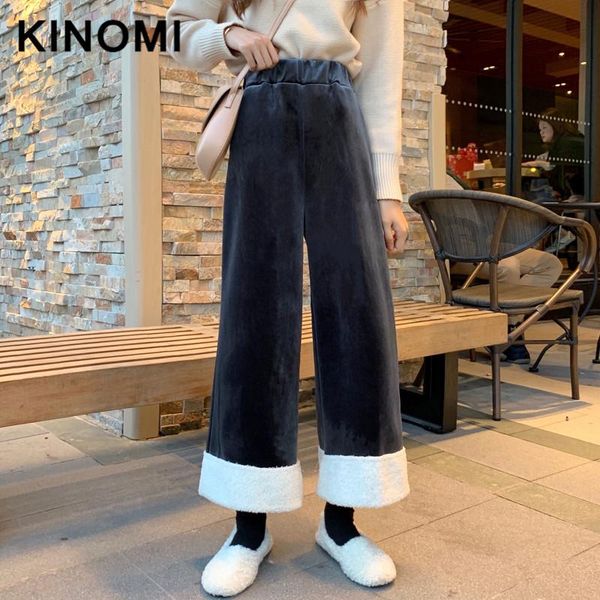women's pants & capris kinomi velvet warm wide leg patchwork elastic waist korean ol style suit casual loose trouser, Black;white
women's pants & capris kinomi velvet warm wide leg patchwork elastic waist korean ol style suit casual loose trouser, Black;white