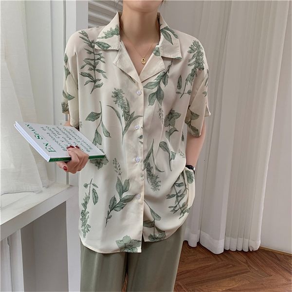 women's blouses & shirts summer short sleeves casual vintage all match comfortable femme lapel chic loose high street clothe t, White
women's blouses & shirts summer short sleeves casual vintage all match comfortable femme lapel chic loose high street clothe t, White